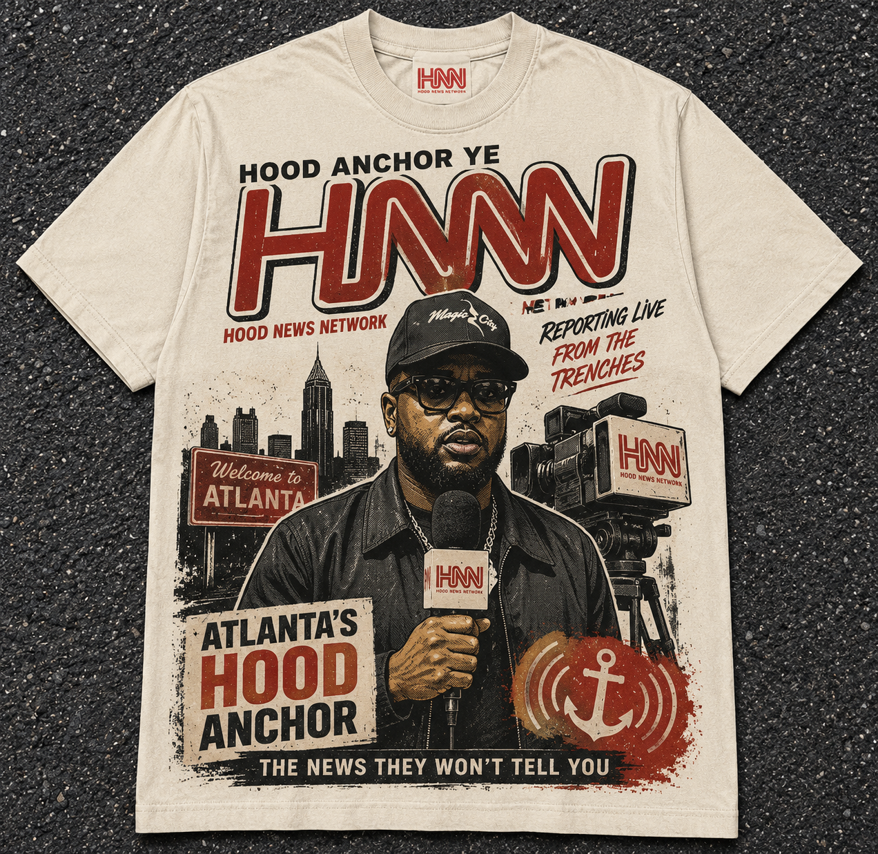 HNN Atlanta Hood Anchor Tee — official Hood News Network graphic